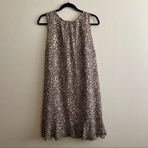 LOFT Leopard Print Dress NWOT Sz. L